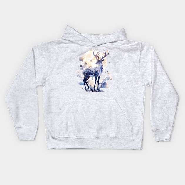 Celestial Deer Kids Hoodie by DarkSideRunners